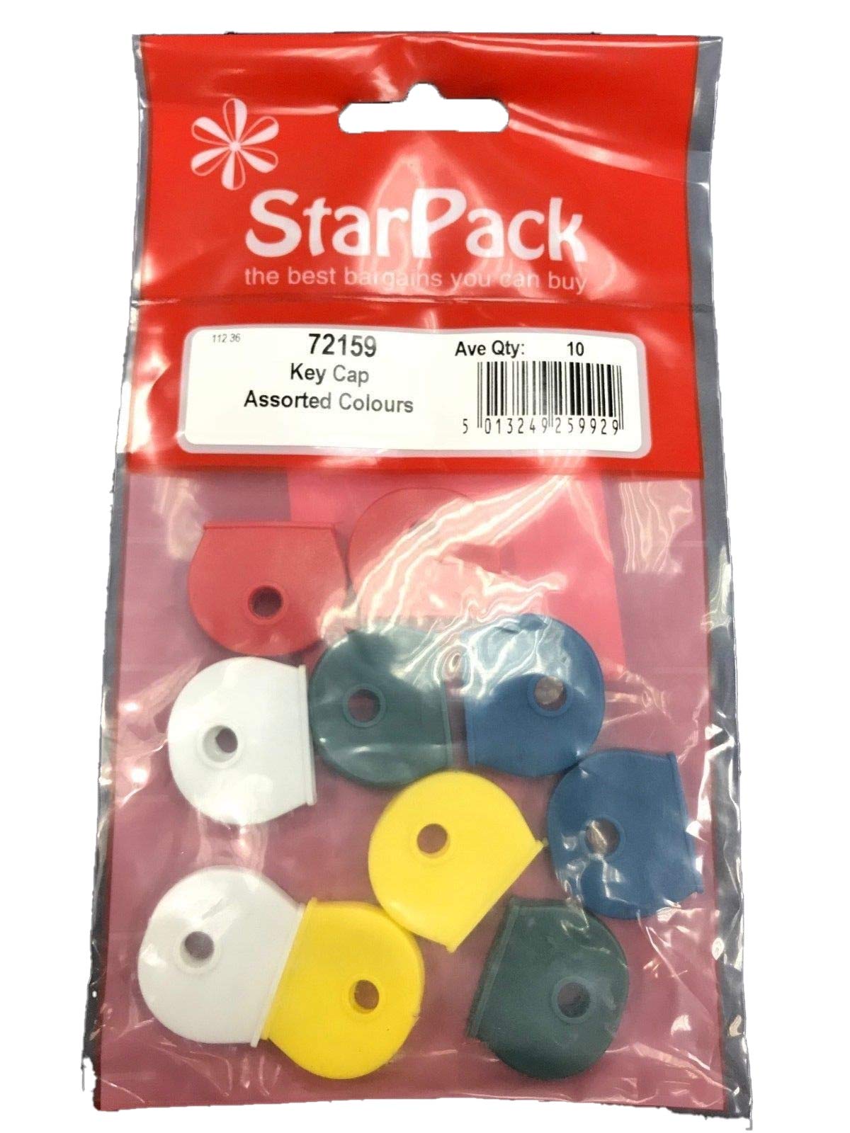 Star Pack 8 x Pack of Mixed Coloured Rubber Key Caps