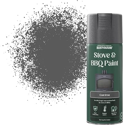 Rust-Oleum 400ml Cast Iron Stove BBQ Spray Paint Heat Resistant Up To 650°C