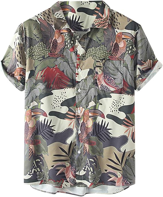 Amazon ハワイアンシャツ 半袖 和柄 アロハシャツ 軽量 ハワイ風 立つ襟 柄シャツ メンズ 薄手 開襟シャツ プリント 吸汗 速乾 人気 ポロシャツ ゆったり メンズシャツ おしゃれ カジュアル 夏服 トップス 通気性 イベント 祭り シャツ 通販