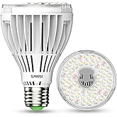 SANSI 300W Equiv. Full Spectrum LED Grow Light Bulb 5000K+660nm E26 Base | PAR25 30W Daylight White Grow Bulb for Indoor Plants, 25,000 Hours Lifespan Plant Light with E26 Base, Non-Dimmable