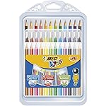 BIC Kids Set para Colorear - 8 rotuladores/8 L&aacute;pices para Colorear/12 Ceras, colores Surtidos, Estuche de 36 unidades
