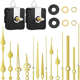 2 Stücke Hoch Drehmoment Uhrwerk Mechanismus 20 mm Langer Schaft Uhrwerk Mechanismus mit 5 Verschiedenen Zeigern Paare Wanduhr Ersatzteilen Ersatz