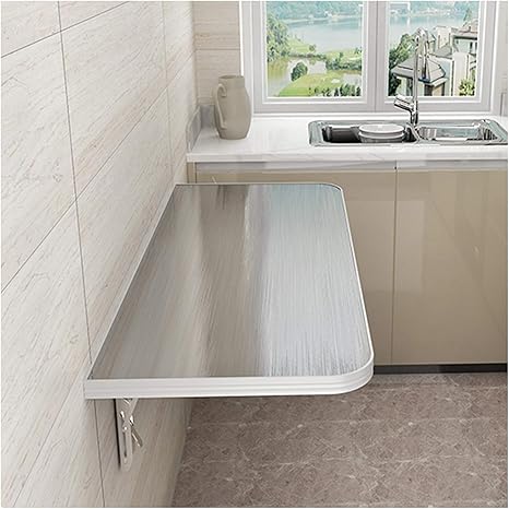 Amazon Wzll 壁掛け折りたたみ式テーブル 折りたたみ式キッチンテーブル 作業台 ステンレス製のテーブルトップ 防水耐久性 ためにホーム オフィス Color Silver Size 1 40cm サイドテーブル オンライン通販