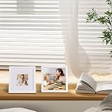 EGOFINE 8x8 Frame Set of 4 Solid Wood with Acrylic Glass 4x4 Mat or 20x20cm view 4