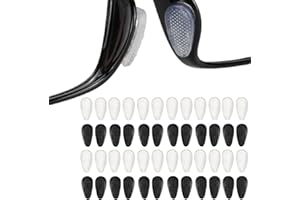 24 Pairs Anti-Slip Eyeglass Nose Pads, Silicone Glasses Nose Cushions 48 Pcs, Droplet Shape Air Bag Height Increase Grips wit