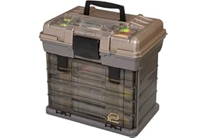 Plano Guide Series StowAway 4-By Rack System Tackle Box, Holds 4 3700 Utility Tackle Boxes, Quick-Access Top Storage with DuraView Lid, Durable Construction, Flexible, Adaptable Fishing Box