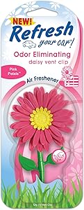 Refresh Daisy Vent Clip Car & Home Odor Eliminating Air Freshener- Pink Petals Scent