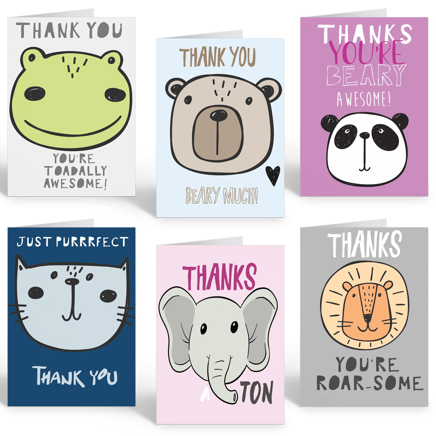 Ruby Ashley Thank You Cards Pack - Small Kids Thank You Cards for Teachers, Wedding, Xmas, Business - Made in the UK, 100% Recyclable