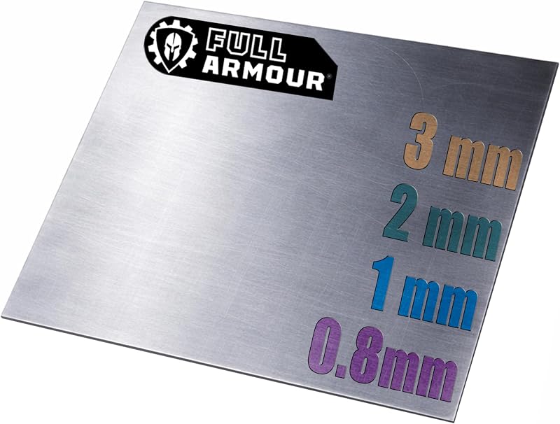 Full Armour Mild Steel Sheet 0.8mm-3mm Thick 3mm x 200mm x 100mm
