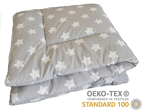 Baby Krabbeldecke, Spieldecke, Laufgittereinlage - Kuscheldecke, groß gepolstert, ÖKOTEX Baumwolle - SWADDYL (Sterne) (100x10