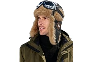 Clakllie Unisex Trapper Hat Windproof Snow Eskimo Bomber Cap Ushanka Earflaps Winter Hats for Hunting Skiing