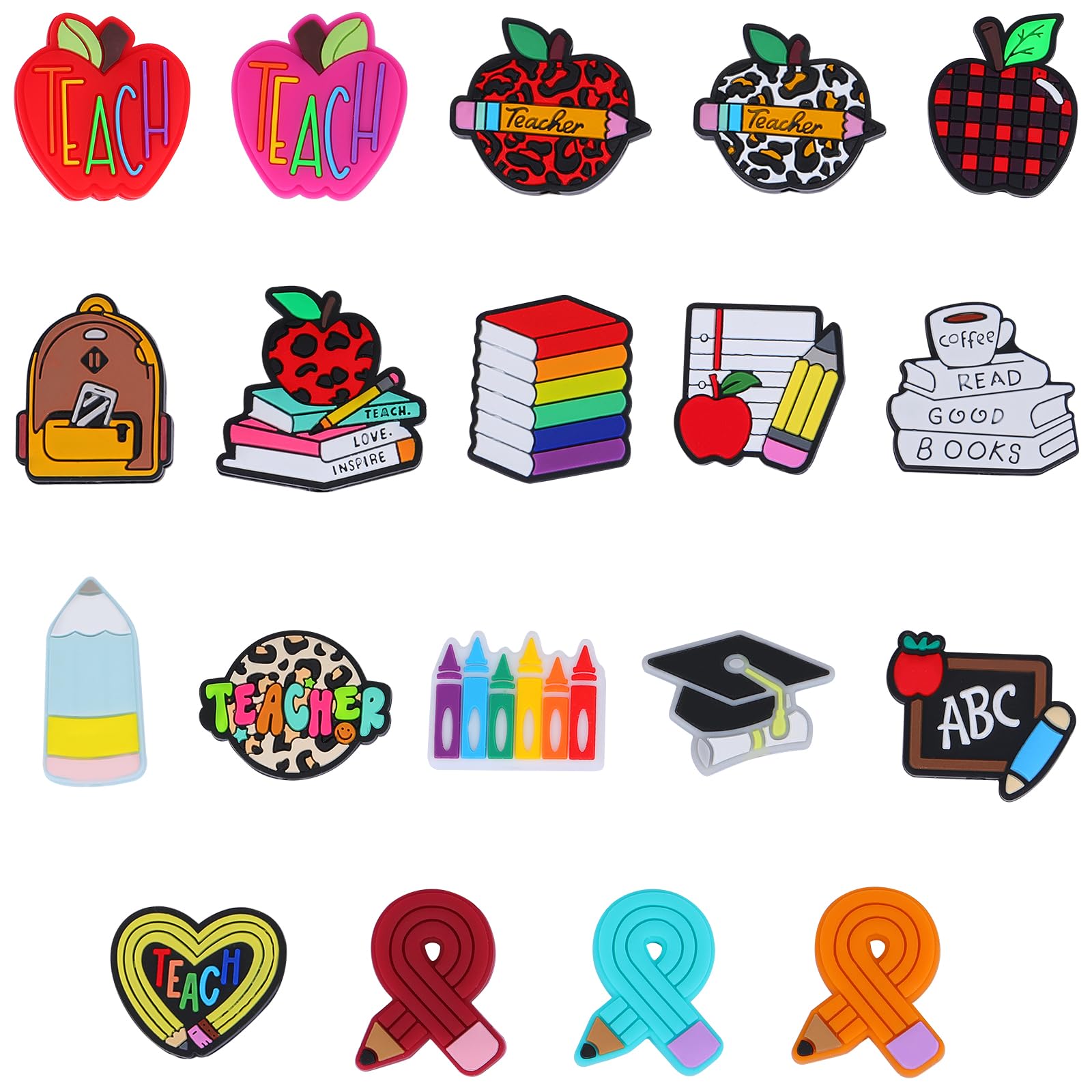 WEWAYSMILE 19pcs Mixed Silicone Beads for Jewelry Making, DIY Crafts