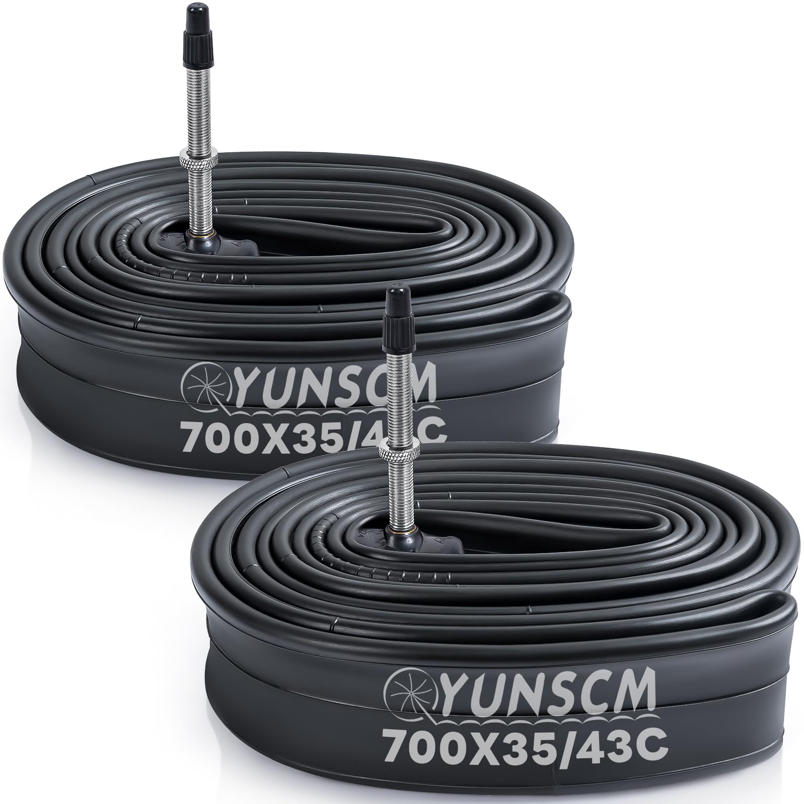 Photo 1 of 2-PCS 700x35C/38C/40C/42C/43C Bike Tubes FV48mm Presta Valve 35/43-622 Inner Tube 700C Bicycle Tubes Compatible with 700 x 35C 700x38C 700 x 40C 700x42C 700x43C Bike Tire Tubes(G-190)