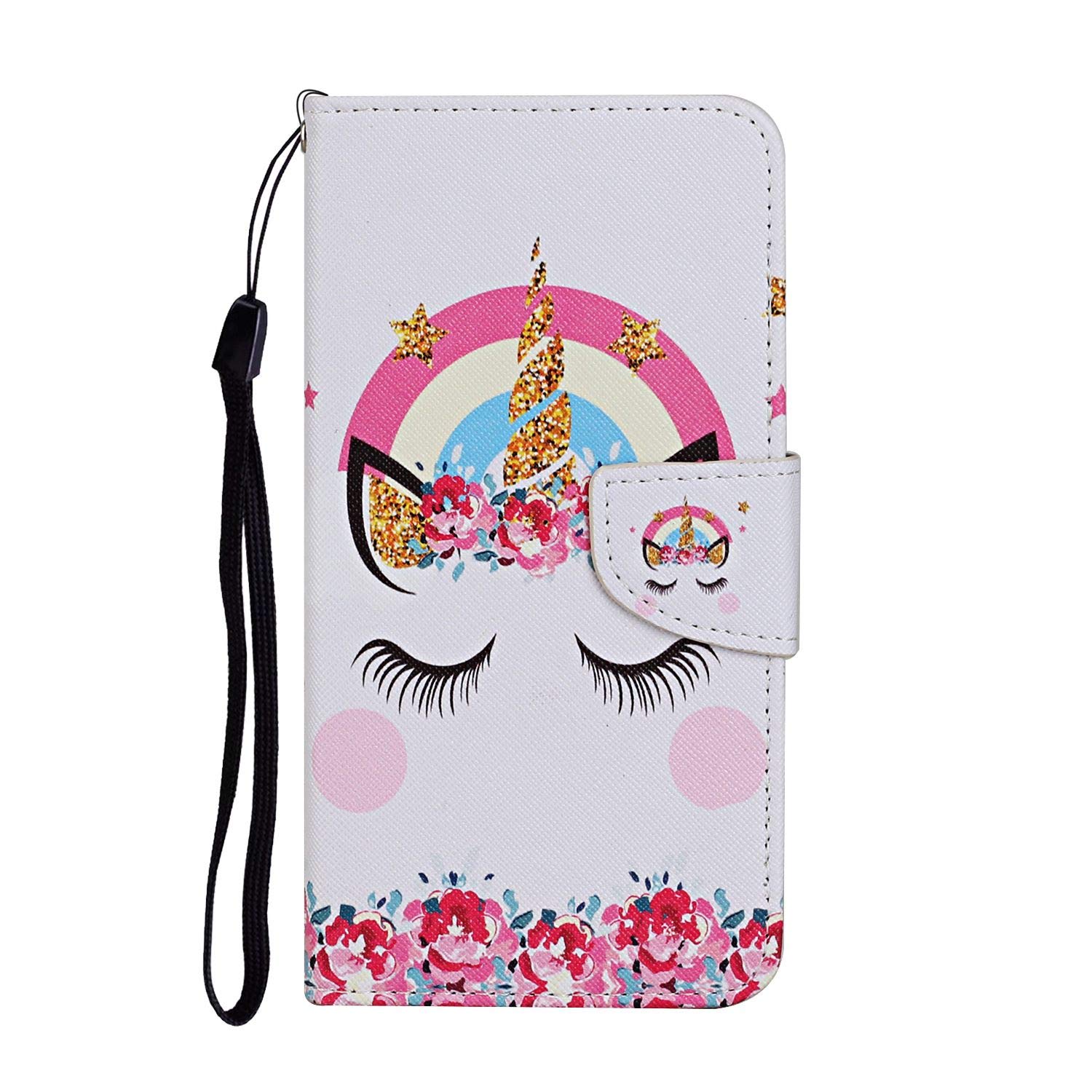 Samsung Galaxy A21S Case, Shockproof PU Leather Flip Wallet Card Holder Protective Cover with Soft TPU Bumper Slim Folio Magnetic Closure Kickstand for Samsung Galaxy A21S Phone Case - Unicorn