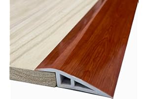 EASETHRIFT Door-Threshold-Ramp Floor-Transition-Strip 36 inch, Threshold 1/2'' ~ 3/5'', Thresholds Ramps for Doorways, Edge-Reducer Vinyl-Transition-Strip for Door/Floor (Teak Wood Grain, 36 in)
