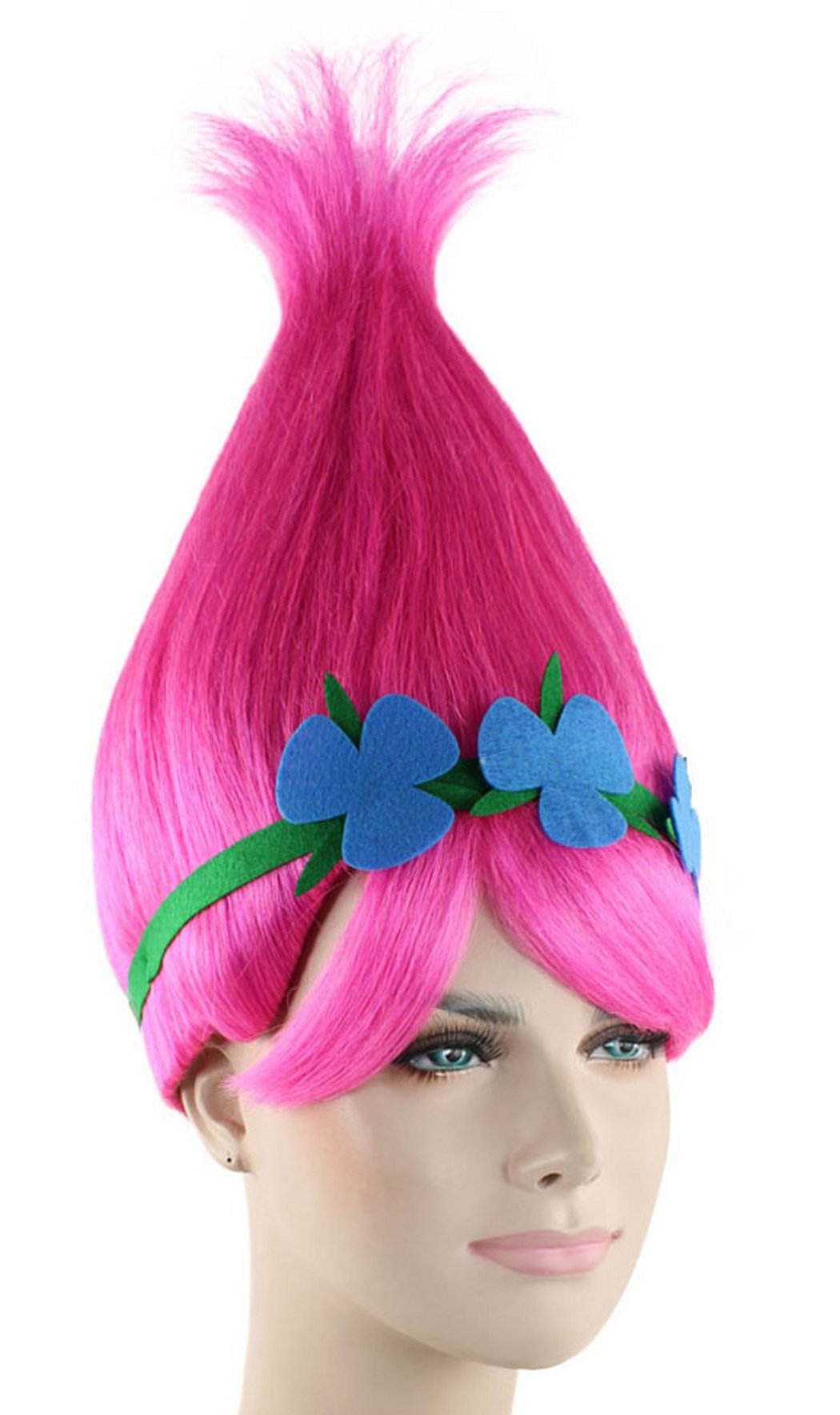 Cece Princess Poppy Trolls Hair Wigs w/Wig Cap Cosplay Costume Party Halloween For Women