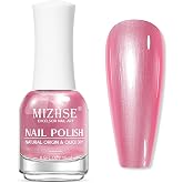 MIZHSE Pearlescent Rose Pink Nail Polish, Quick Dry Pearl Nail Polish | Air Fast Drying 15 ml Nail Lacquer Non Gel Oil-based 