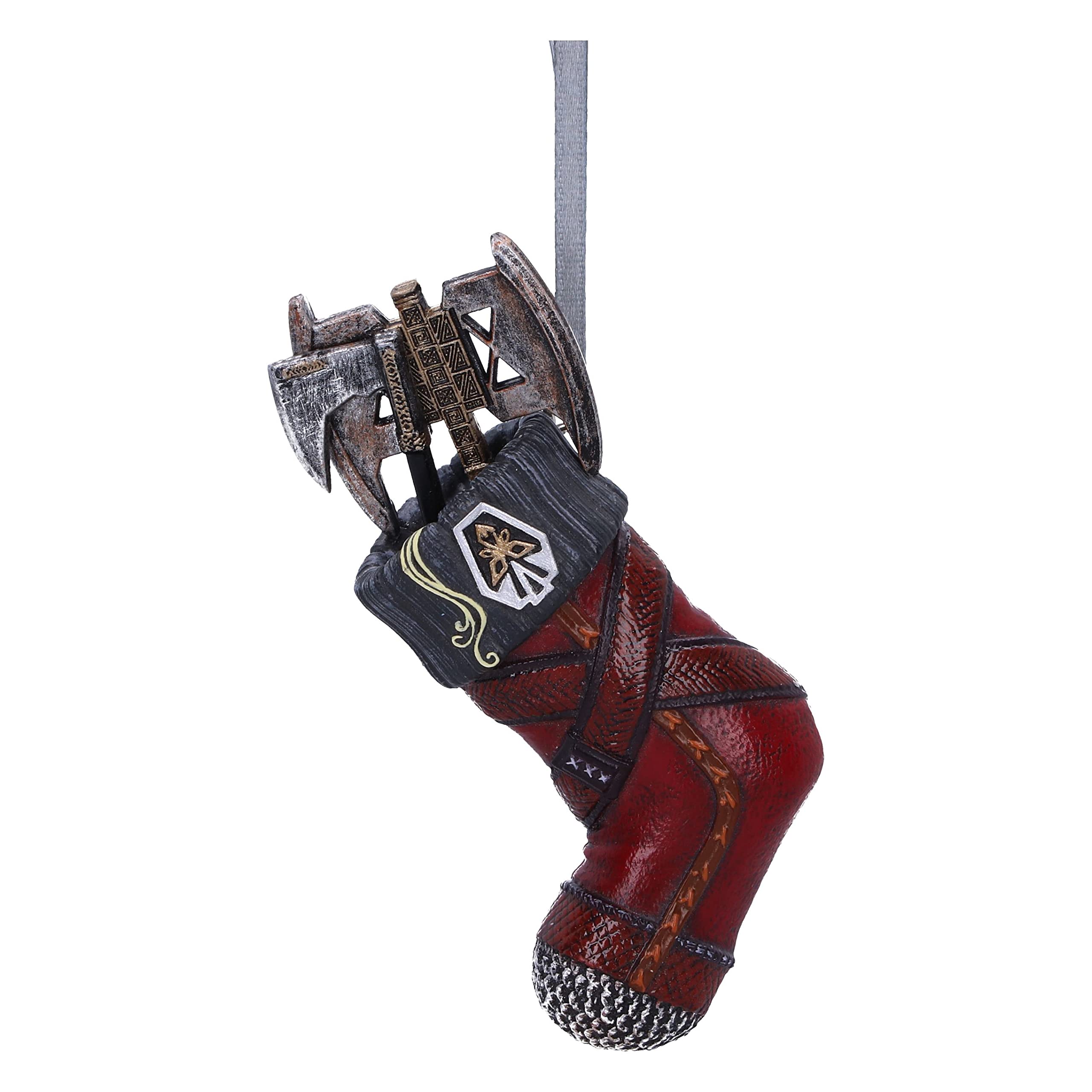 Nemesis Now Lord of the Rings Gimli Stocking Hanging Ornament 8.7cm, Resin, Officially Licensed Lord of the Rings Hanging Ornament, Cast in the Finest Resin, Hand-Painted
