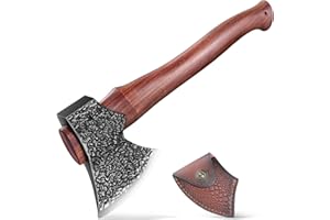DRAGON RIOT Camping Axe Set Gift for Men and Father Hand Forged Survival Hatchet with Sheath Multipurpose Axe for Bushcraft Wood