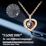 ADAZ Preserved Real Rose Gift Box with I Love You Necklace for Her view 3