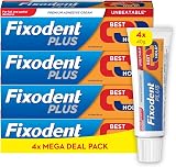Fixodent Plus Denture Adhesives Cream 40g x 4 Best Hold Premium White