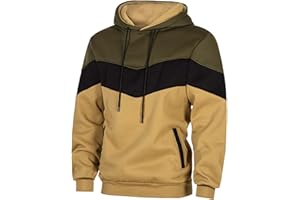 Velinsak Hoodies for Men Color Block Hoodie Pullover Long Sleeve Hooded Sweatshirt with Pocket