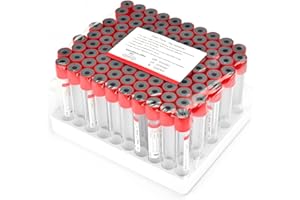 BeHerk Vacutainer Blood Collection Tubes 10ml Plain Tube Lab Vacuum Collecting Tube for Lab Test Tubes Pet Animals Veterinary 100 Pcs Wrap Packaging