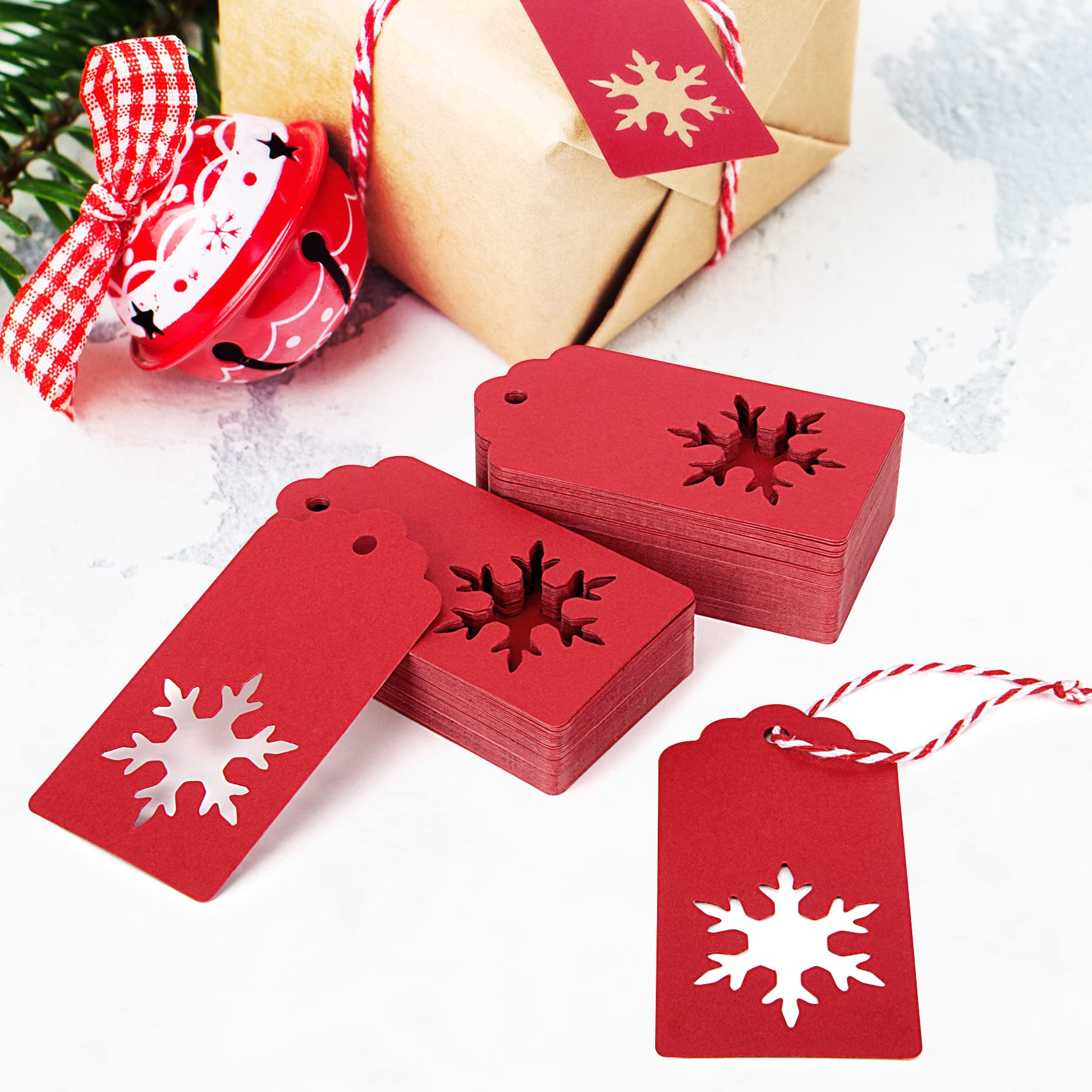 300 Feet Natural Jute Twine and 100PCS Gift Tags & Price Tags Labels by Blisstime (red)