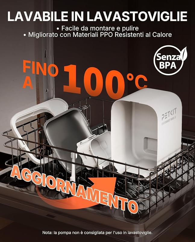 EVERSWEET MAX 2 Fontanella per Gatti Senza Fili, 3L Fontana per Gatti con Sensore, Lavabile in Lavastoviglie, 25dB Ultra Silenziosa, Controllo App Intelligente, 5000 mAh Grande Autonomia
