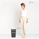 Brabantia Sort & Go 25L Waste Bin Light Grey with Stay-Open Lid view 3