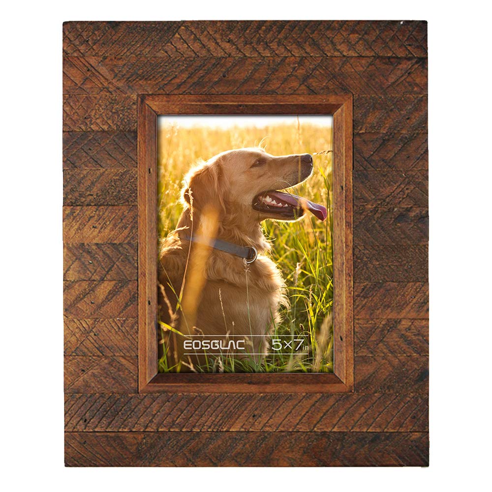 EosGlac Wooden Picture Frame 8x10 inch, Wood Plank Design with Rustic