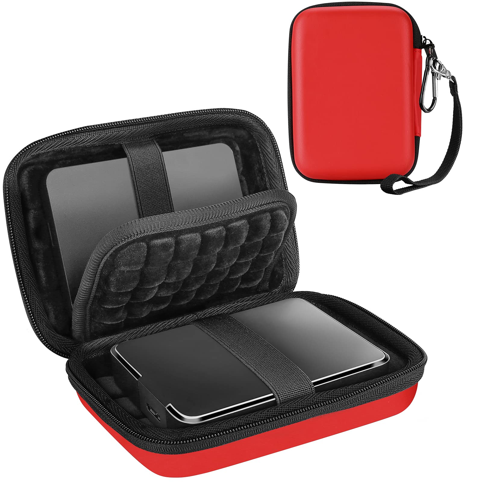 [Holds 2 Piece] ProCase External Hard Drive Case 2.5 Inch，Compatible for Seagate Expansion, Seagate Backup Plus, Canvio Basics Portable Hard Drive, WD Elements -Red