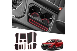 Door Slot Mats for VW Taos 2022-2024 - 12PCS/Sets Anti-Slip Interior Mats, Center Console Liners Compatible With S/SE/SEL Mod