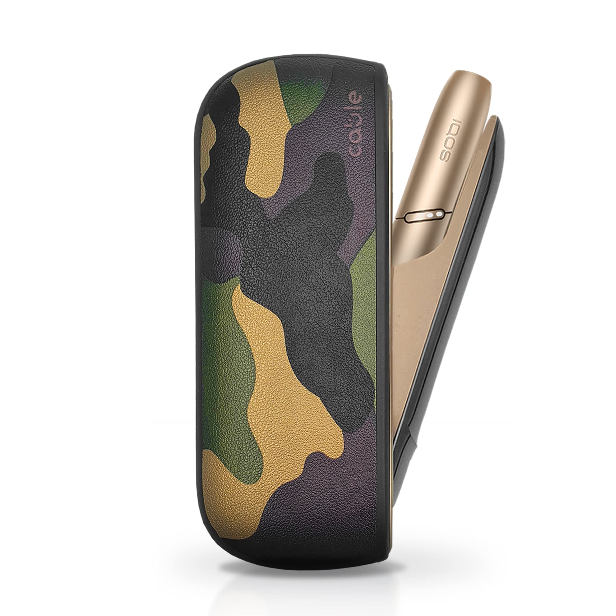 Cable Technologies Camou case for IQOS® 3, semi-rigid protective cover case for electronic cigarette, protects against scratches, falls and accidental bumps, semi-hard military camouflage pattern