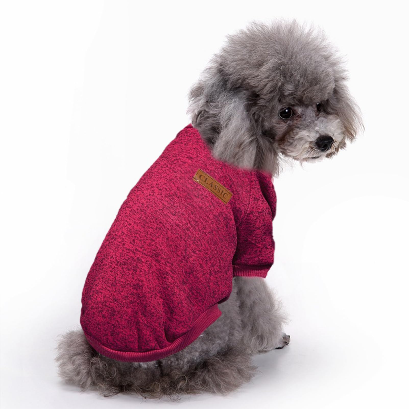 Jecikelon Dog Clothes Dogs Sweater Soft Puppies Clothing Winter Puppy Sweaters Warm Outfit for Dogs Small XXS XS Cat Apparel (X-Large, Wine)