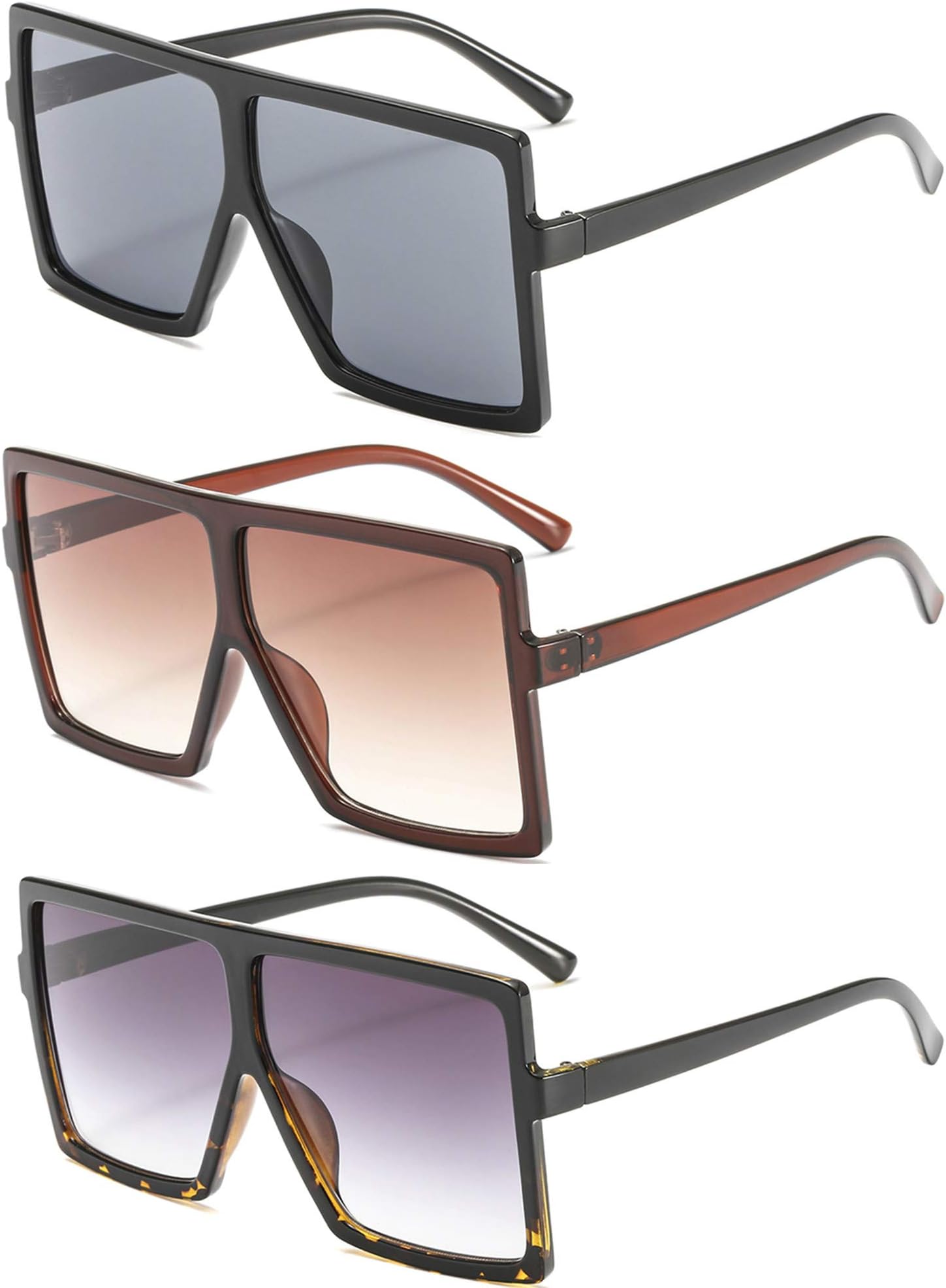 Oversized Square Sunglasses for Women Men Flat Top Shades 2020 Trendy Fashion Sunglasses