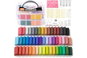 Shuttle Art Polymer Clay Kit, 50 Colors, Soft Oven Clay Kit, 19 Carving Tools and 10 Kinds of Accessories, Non-Stick, Non-Toxic, Ideal Gift for Kids