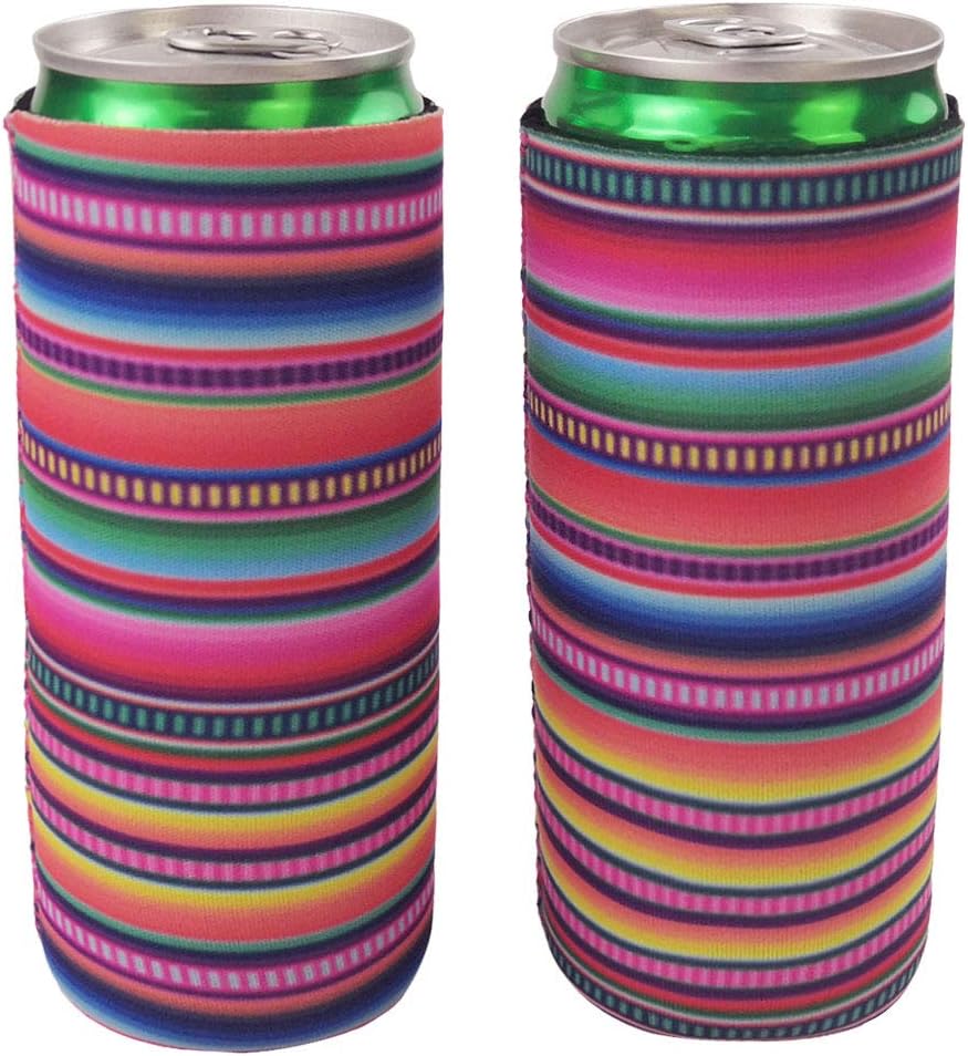 2 Pack Neoprene Slim Beer Can Sleeves, Insulators Beer Can