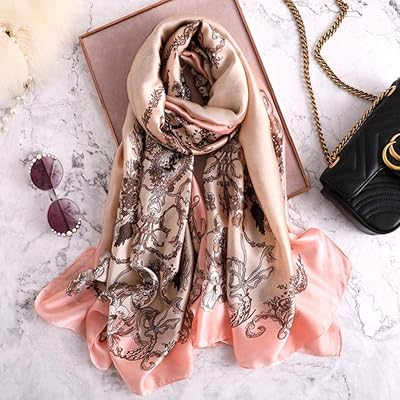 Buy 2019 Flower Print Silk Scarf for Women at Ubuy Togo