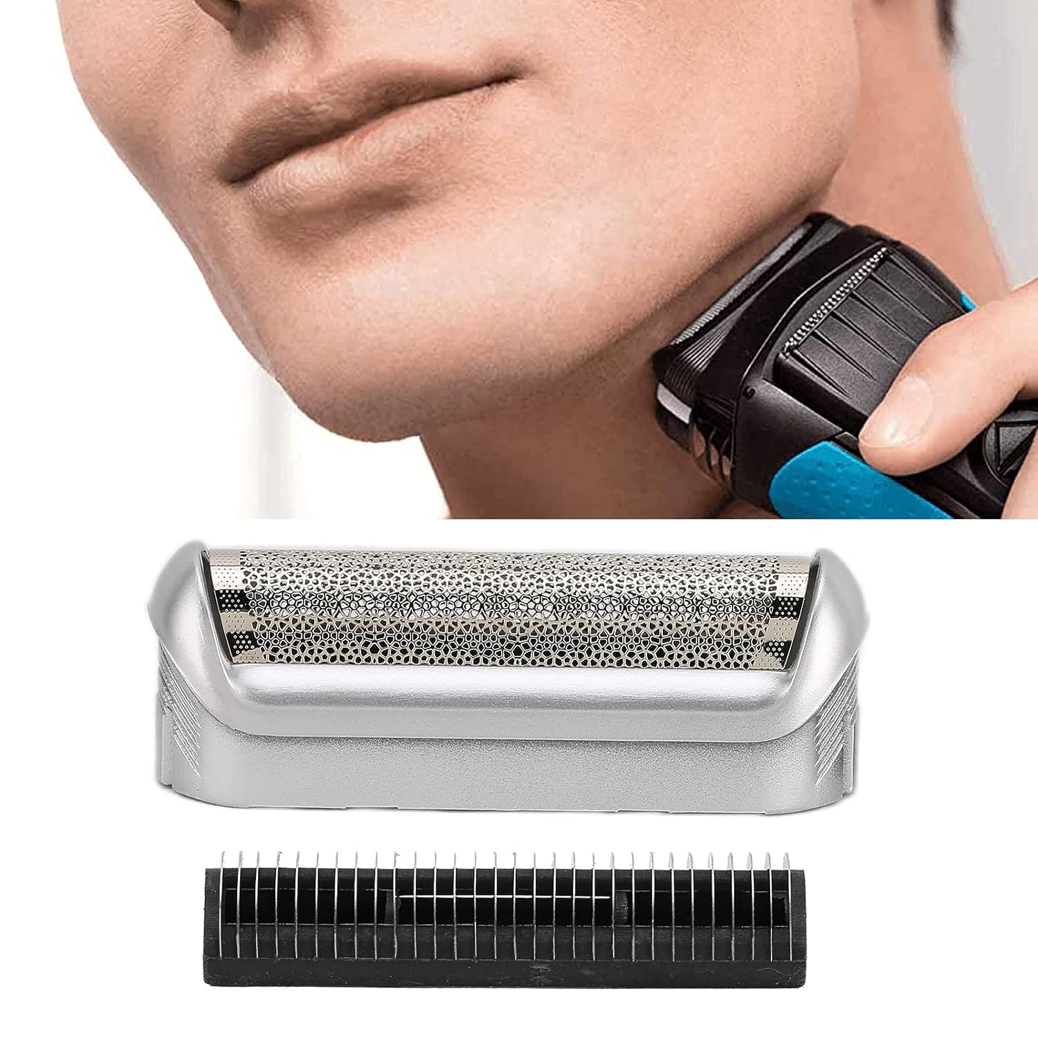 Photo 1 of 1Pc 5S Razor Replacement Foil and Cutter for Braun, Replacement Shaver Part Cutter Accessories for Braun M90 M60 P40 P50 P60 P70 P80 555 575 370, Men's Electric Shaver Replacement Heads, Men's