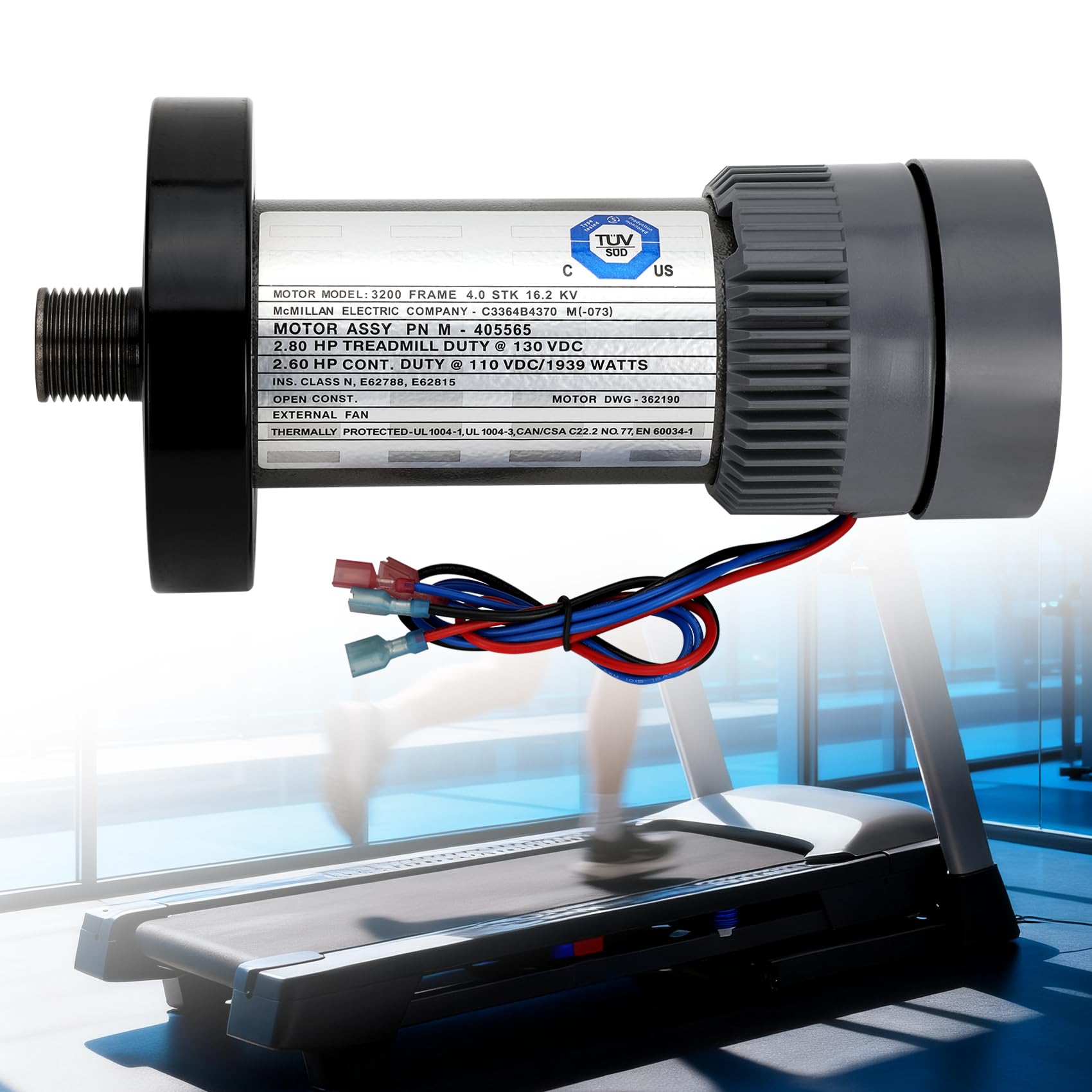 Photo 1 of M-405565 Treadmill DC Driver Motor with Flywheel, 2.80 HP 130V DC 1939W Fit for NordicTrack & ProForm, Treadmill Motors 130V Compatible with 314571, 362190, 356334, 405618, 349568, C3364B4370M