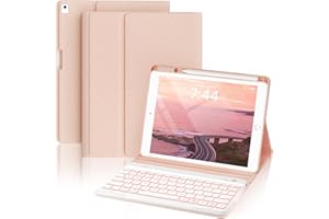 Keyboard Case for iPad 9th Generation -7 Color Backlit Wireless Detachable Keyboard Folio Cover with Pencil Holder for iPad 9