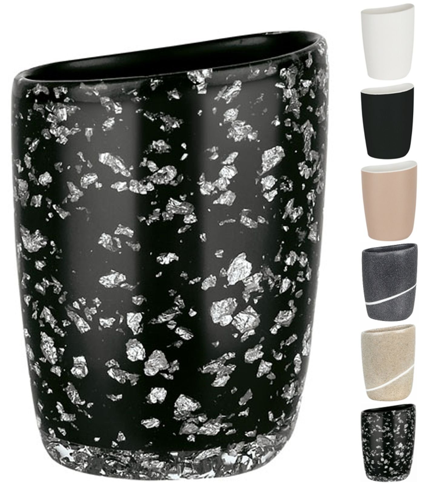 Spirella Etna Glitter Polysresin Tumbler, Black