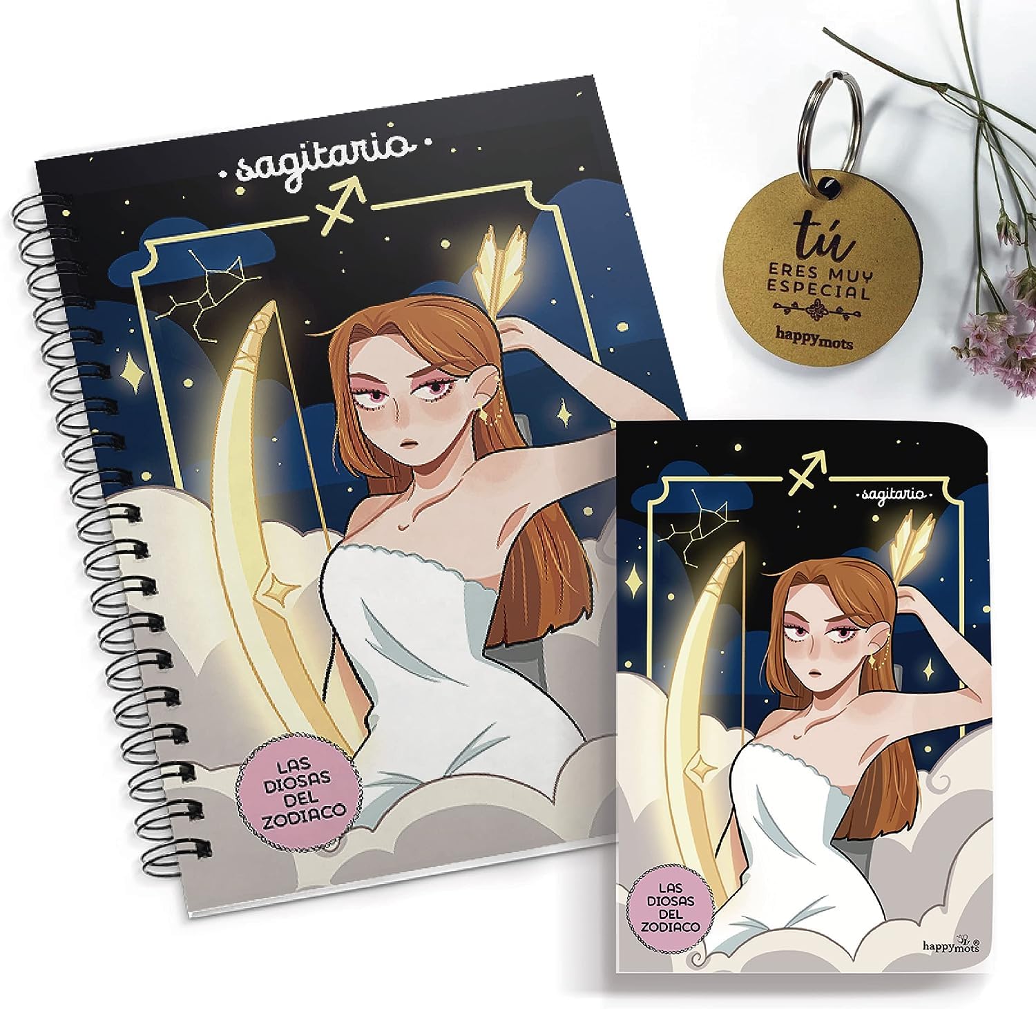 HappyMots - Horoscope Gift Box Pack | A5 Notebook + A6 Notebook + Keyring You Are Special | Zodiac Sign: Sagittarius | Original Gift to Surprise