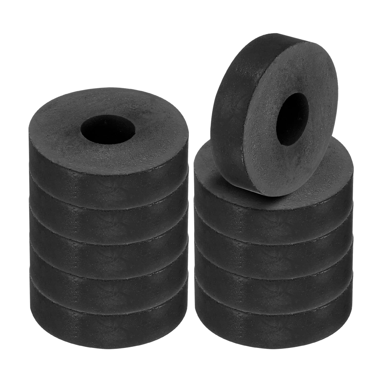 PATIKIL Multi Purpose Rubber Spacer, 10 Pcs 1.2"OD 0.39"ID 0.3"Thickness Neoprene Round Anti-Vibration Isolation Pads Isolator Rubber Bushings Spacer Washer for HVAC Bolts Car Accessories