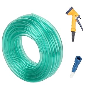 Truphe Garden Water Pipe, Garden Hose Water Pipe, PVC Pipe - 0.5 Inch / 10 Meters Garden Pipe With 5 Way Water Sprayer And Hose Connector