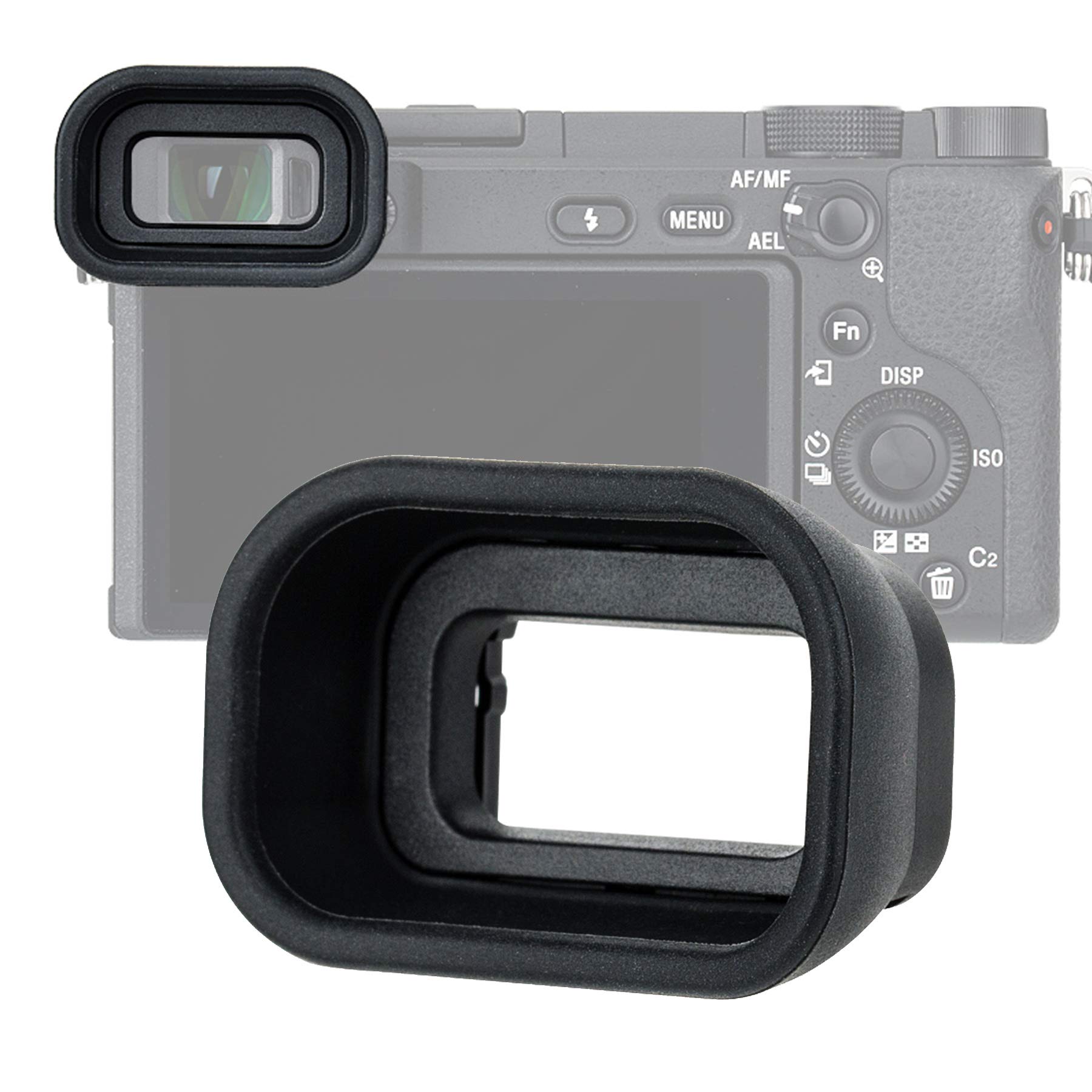 JJC KIWIFOTOS Ergonomic Long Camera Eye Cup for a6600 a6500 a6400, a6600 Eyecup, a6500 Eyecup, a6400 Eyecup, a6600 Eye Piece, Viewfinder EP17, Size: 41*27*17mm; Compatible with Sony a6500 a6400 a6600