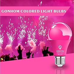 Gonhom 8 Pack A19 LED Pink Light Bulb,9 Watt Pink