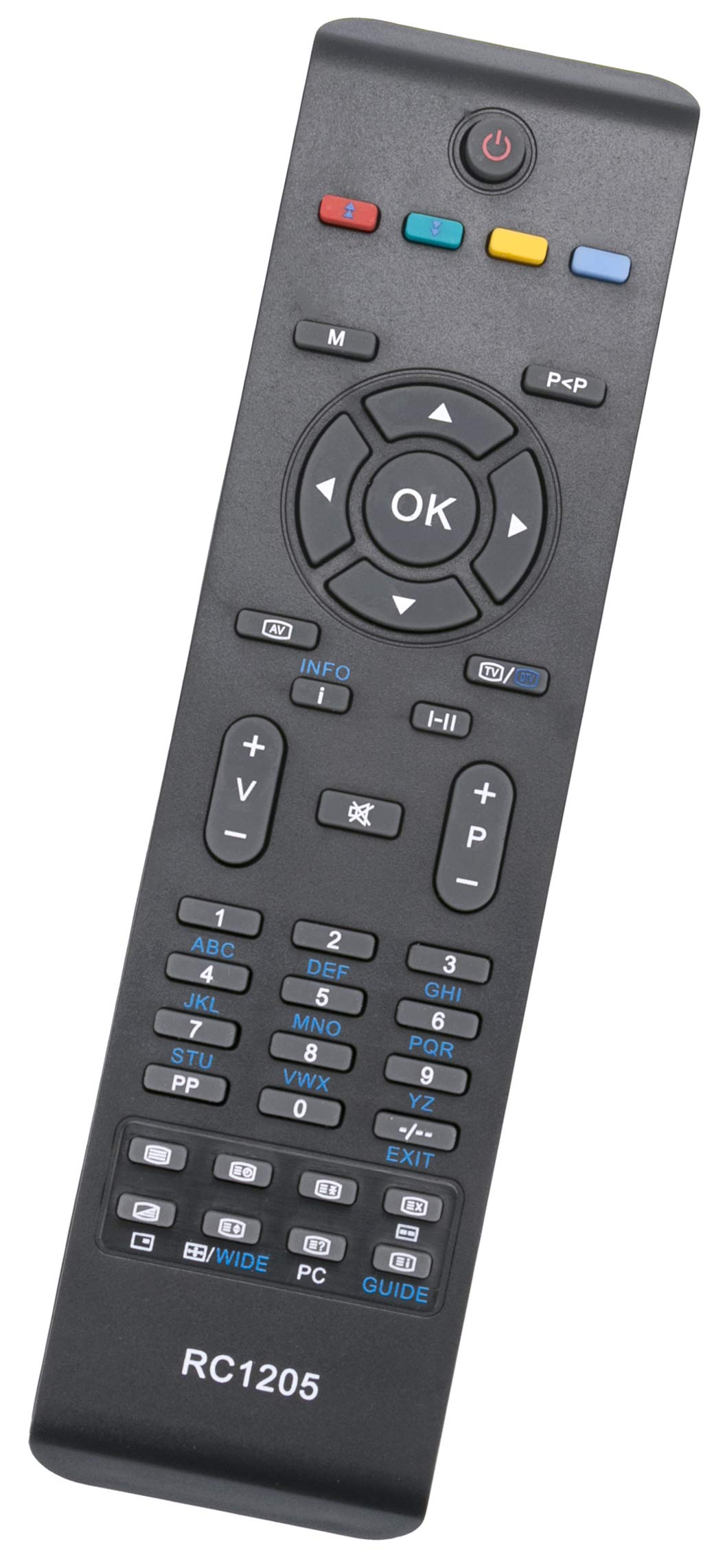 RC1205 Remote Control Replace Fit for Techwood Saba L32825HDT 32832HD 32884HD 42832HD 26832HD TC1909TN875 32820 26559376 CLS22V6 L19V884 L2611JC L26V884 L26V884 S32VD507 TK16T29 TK22T29 TC2209TN875