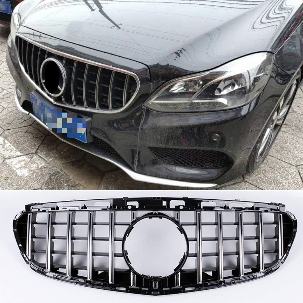 2014-2016 GT R style front bumper grille mesh for Mercedes Benz E class W212 Silver